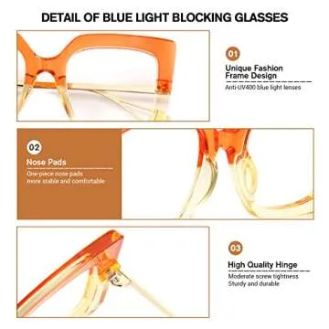 VOOGLAM Stylish Blue Light Blocking Glasses for Women