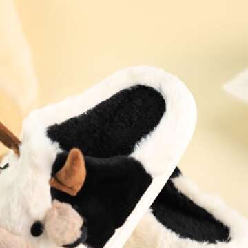 Gaolinci Cartoon Cow Slippers for Women - Cozy Indoor Wear