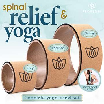 Florensi Back Roller - Back Stretcher, Back Cracker, Yoga Wheel, Deep Tissue Massager - for Back Pai...