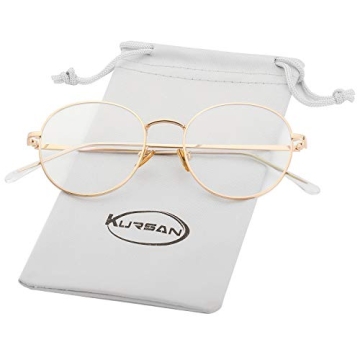 Kursan Stylish Round Metal Frame Blue Light Blocking Glasses for All