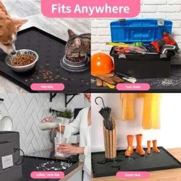 Sdpeia Under Sink Mat for [28" x 22"] Cabinet, Upgraded Silicone Waterproof Mat Kitchen Cabinet Liner Cabinet Protector Kitchen Organizers and Storage