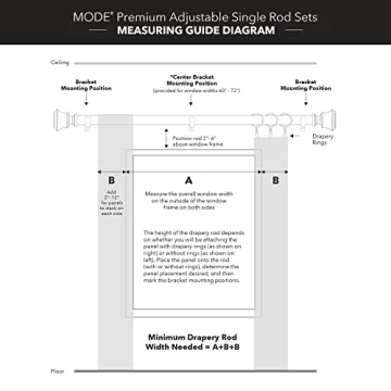 MODE Premium Collection Curtain Rods with Doorknob Finials
