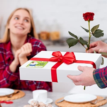 Large White Gift Wrap Boxes with Lids & Foil Stickers