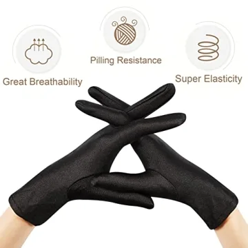 Elegant Women’s Black Satin Gloves for Weddings and Parties