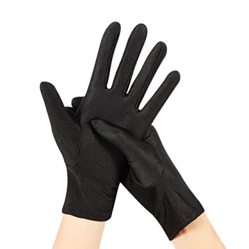 Elegant Women’s Black Satin Gloves for Weddings and Parties