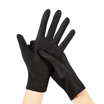 Elegant Women’s Black Satin Gloves for Weddings and Parties