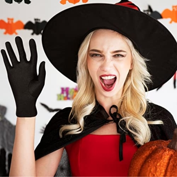 Elegant Women’s Black Satin Gloves for Weddings and Parties