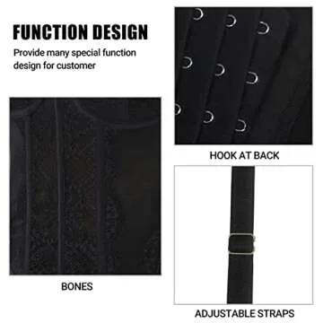 Raxnode Lace Bustier Corset Tops for Women - Sexy Going Out Party Club Top with Buckle