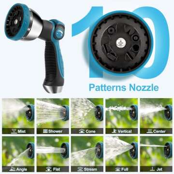 PolarcoForgeco Retractable Garden Hose Reel - 5/8 inch x 90 ft Wall Mounted Hose Reel with 10 Pattern Nozzle & Any Length Lock, Heavy Duty Water Hose Supports Automatic Rewind & 180° Swivel, Black