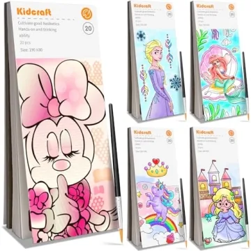 Paint with Water Coloring Books for Kids - 5 Pack, Pocket Mess Free Watercolor Painting Kit, Water C...