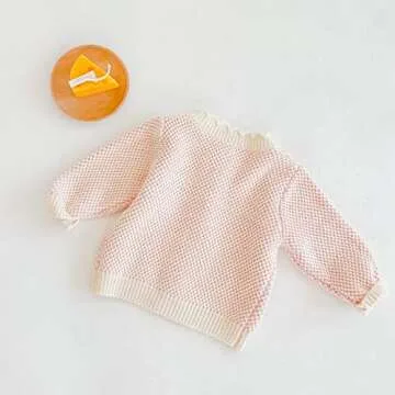 Simplee kids Baby Sweater Cardigan Jacquard Cable-Knit Spring Coat Long Sleeve Cardigan for Baby Girl