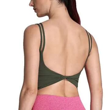 Aoxjox Women's Backless Yoga Crop Top for Stylish Workouts