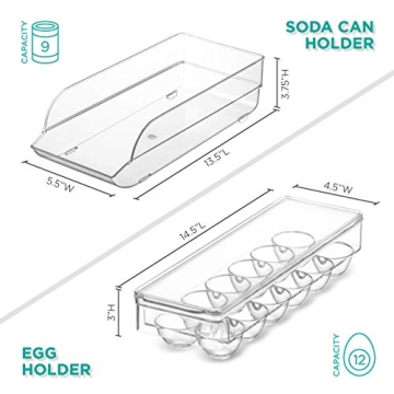 HEAVY DUTY Refrigerator Organizer Bins - Set of 6