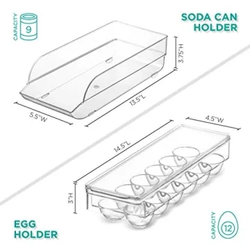 HEAVY DUTY Refrigerator Organizer Bins - Set of 6