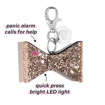 BLINGSTING Safety Kit - includes Emergency Auto Escape Seat Belt Cutter & Window Break Tool, Personal Security Alarm, and Self Defense Pepper Spray - Rose Gold