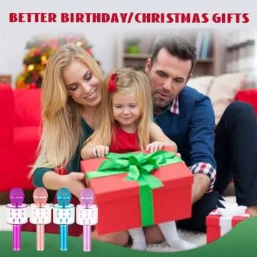 Ankuka Kids Karaoke Microphone 2 Pack, Wireless Bluetooth Karaoke Microphone for Singing Portable Handheld Mic Speaker Machine, Christmas Birthday Gifts for Girls Ages 4, 5, 6, 7, 8, 9, 10, 12+