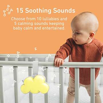 Pure Enrichment PureBaby Cloud Portable Sound Machine and Night Light - 15 Soothing Sounds, Travel F...