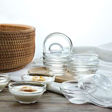 JHNIF 12pcs Glass Dipping Bowls for Appetizers and Sauces