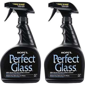 HOPE'S Perfect Glass Cleaner Spray - Streak-Free & Ammonia-Free, 32 Fl Oz (Pack of 2)