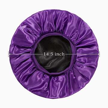 PHILIGHTS 2pcs Double Layer Two-Color Satin Silk Hair Bonnet for Sleeping Women, Reversible Sleep Bonnets for Women, Wide Band Sleep Cap for Curly Hair Braids