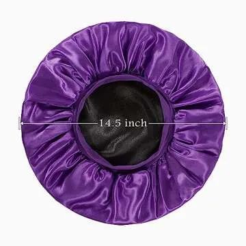 PHILIGHTS 2pcs Double Layer Two-Color Satin Silk Hair Bonnet for Sleeping Women, Reversible Sleep Bonnets for Women, Wide Band Sleep Cap for Curly Hair Braids