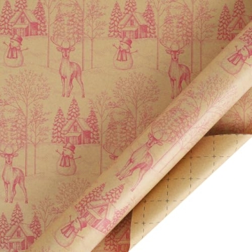 LaRibbons Jumbo Kraft Christmas Gift Wrap with Jute Twine