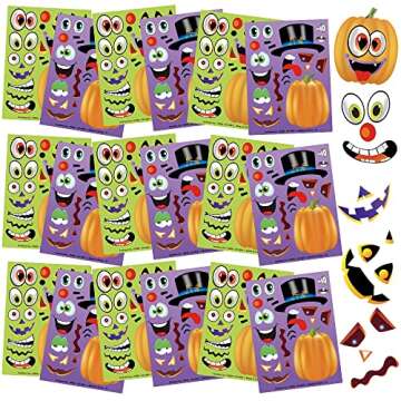 ArtCreativity Halloween Sticker Set & Mini Coloring Books: 36 Customizable Jack-O-Lantern Face Stick...