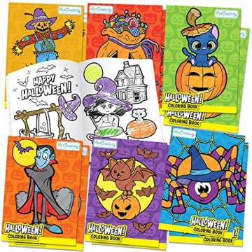 ArtCreativity Halloween Sticker Set & Mini Coloring Books: 36 Customizable Jack-O-Lantern Face Stickers and 12 Mini Coloring Books for Kids - Perfect Halloween Crafts and Party Favors!