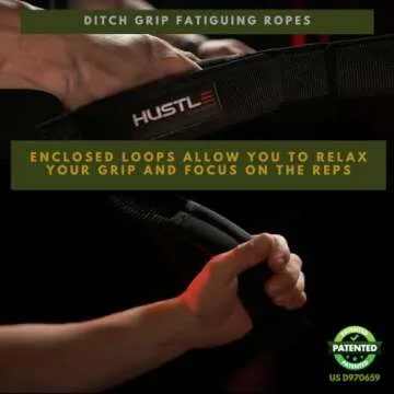 Hustle Athletics Tricep Rope Cable Attachments for Gym Use - Perfect Gym Equipment for Home/Gym Accessories - Multi Workout Rope Cable Machine Attachment -Best Gym Rope Grip with 4 Anti-Slip Handles