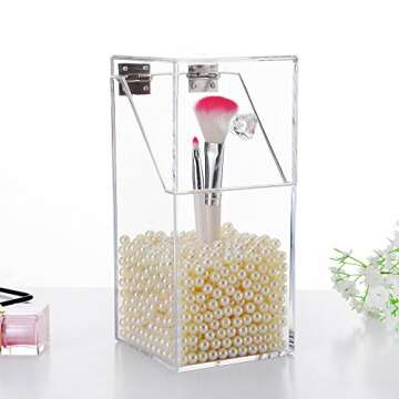 ZHIAI Premium Acrylic Makeup Brush Holder - Gift Ready!