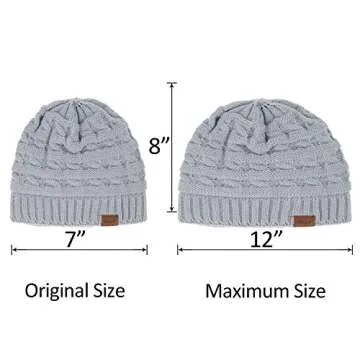 ViGrace Kids Winter Knit Hat Warm Fleece Lined Hats Children Cable Baby Beanie Skull Cap for Girls Boys