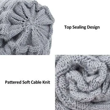 ViGrace Kids Winter Knit Hat Warm Fleece Lined Hats Children Cable Baby Beanie Skull Cap for Girls Boys