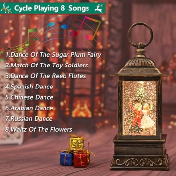 Nutcracker Snow Globe Lantern with Music and Lights