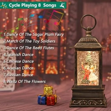Nutcracker Snow Globe Lantern with Music and Lights