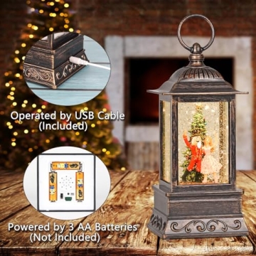 Nutcracker Snow Globe Lantern with Music and Lights