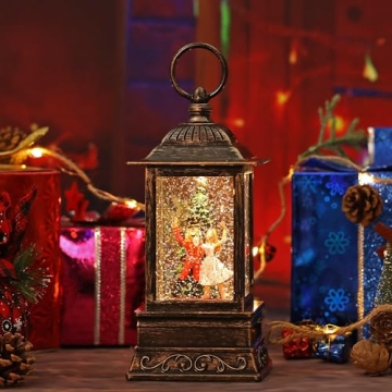 Nutcracker Snow Globe Lantern with Music and Lights