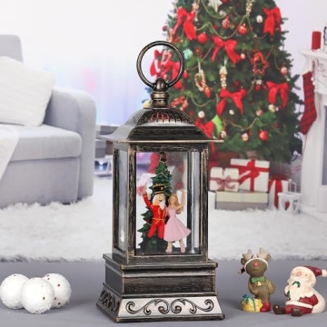 Nutcracker Snow Globe Lantern with Music and Lights