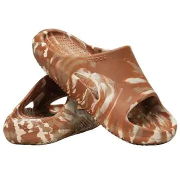 Crocs Unisex Mellow Recovery Slides Sandal, Marbled Cognac, 7 Women/5 Men