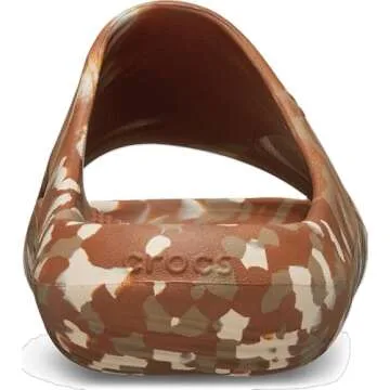 Crocs Unisex Mellow Recovery Slides Sandal, Marbled Cognac, 7 Women/5 Men