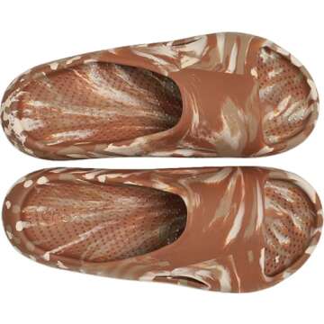 Crocs Unisex Mellow Recovery Slides Sandal, Marbled Cognac, 7 Women/5 Men