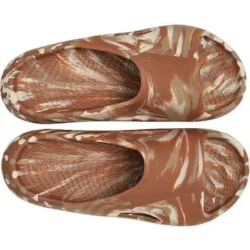 Crocs Unisex Mellow Recovery Slides Sandal, Marbled Cognac, 7 Women/5 Men