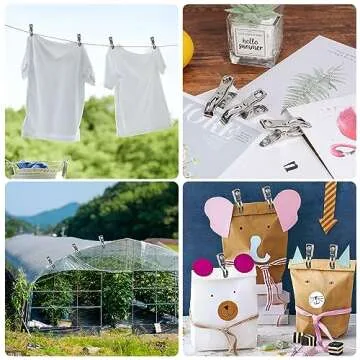 Stainless Steel Garden Clips - 50 Pcs Durable Greenhouse Clamps