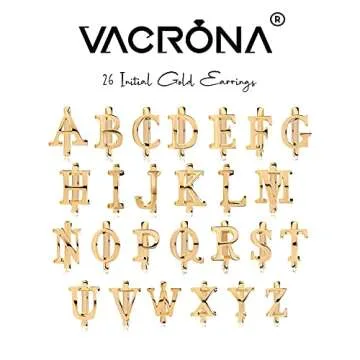VACRONA Women Gold Hoop Earrings Huggie Initial Sleeper 14K Gold Plated Small Hypoallergenic Personalized Letter Jewelry Gift J