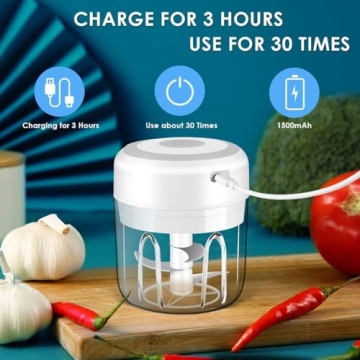 Compact Electric Mini Garlic Chopper for Easy Kitchen Prep