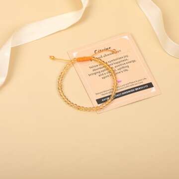 4mm Citrine Handmade Bracelet for Abundance and Joy