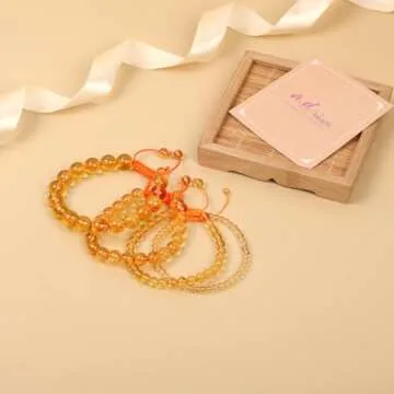 4mm Citrine Handmade Bracelet for Abundance and Joy