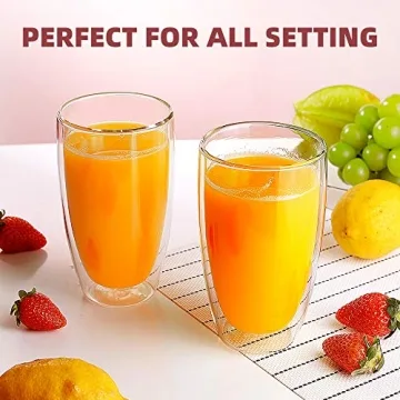 CNGLASS Double Wall Coffee Mugs - Stylish & Practical Set