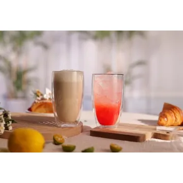 CNGLASS Double Wall Coffee Mugs - Stylish & Practical Set