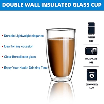 CNGLASS Double Wall Coffee Mugs - Stylish & Practical Set