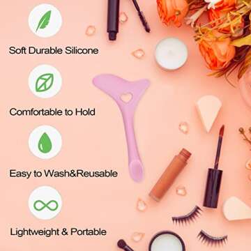 SHANPIN 2pcs Eyeline Stencils Silicone Winged Tip Eyeline Aid Eyebrow Pencil Stencil Reusable Smoky Eyeshadow Multifunctional Eye Makeup Tool Kit Quick Stencil Aid Eyeliners Molds Eyeliner Stencil